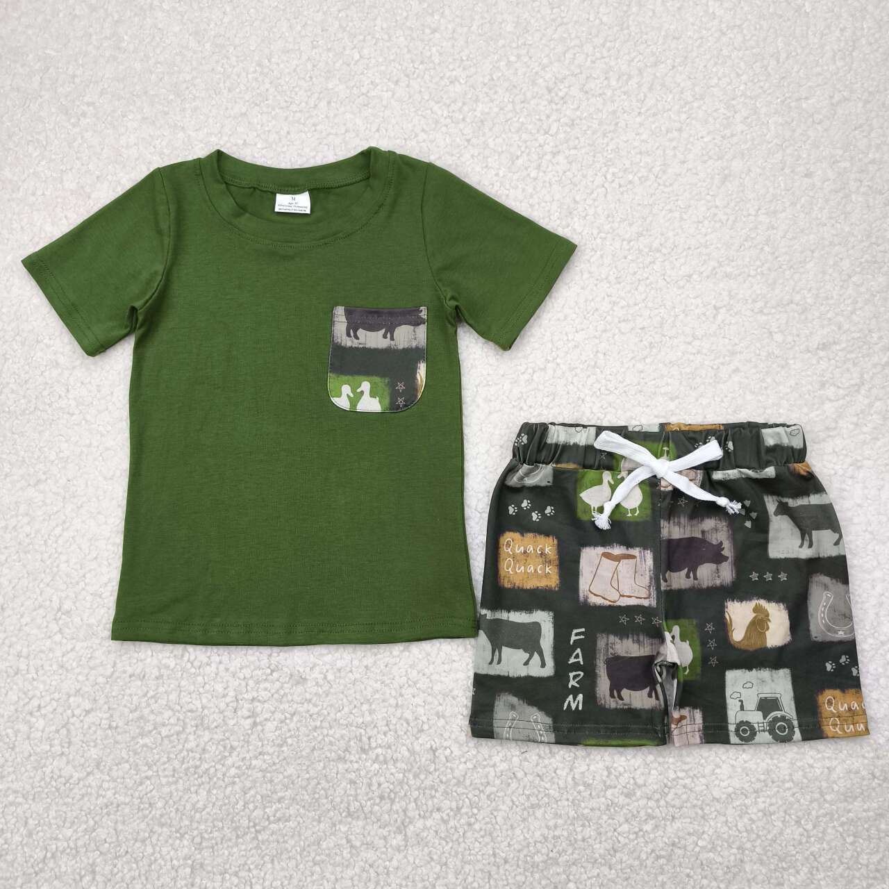 Toddle baby boy farm cow animal summer outfit