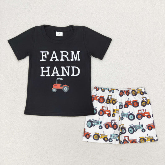 vinyl farm hand tractor baby boy summer clothes