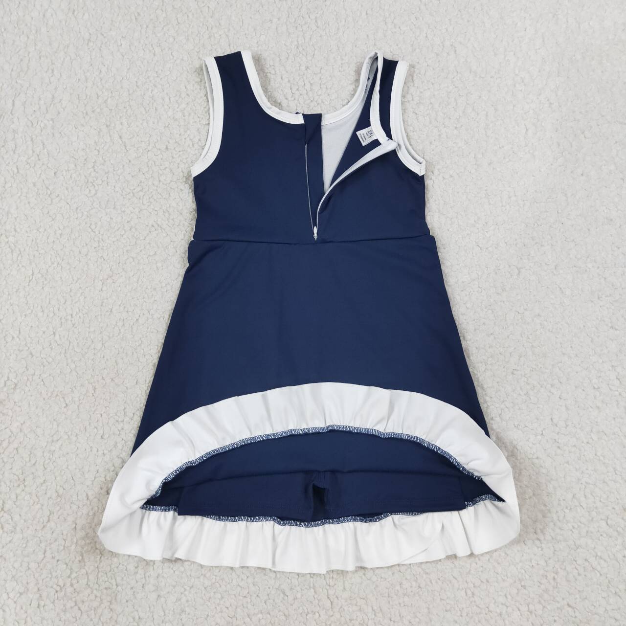 Navy white color girls summer yoga dress