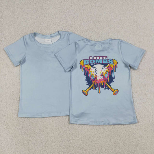 Baseball design kids boy short sleeve top