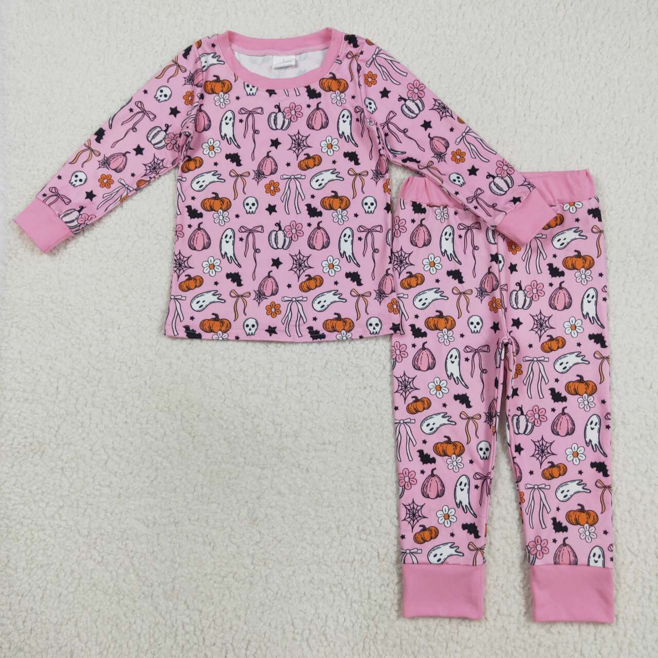 Halloween pumpkins ghost kids shirt macthing pants clothing set