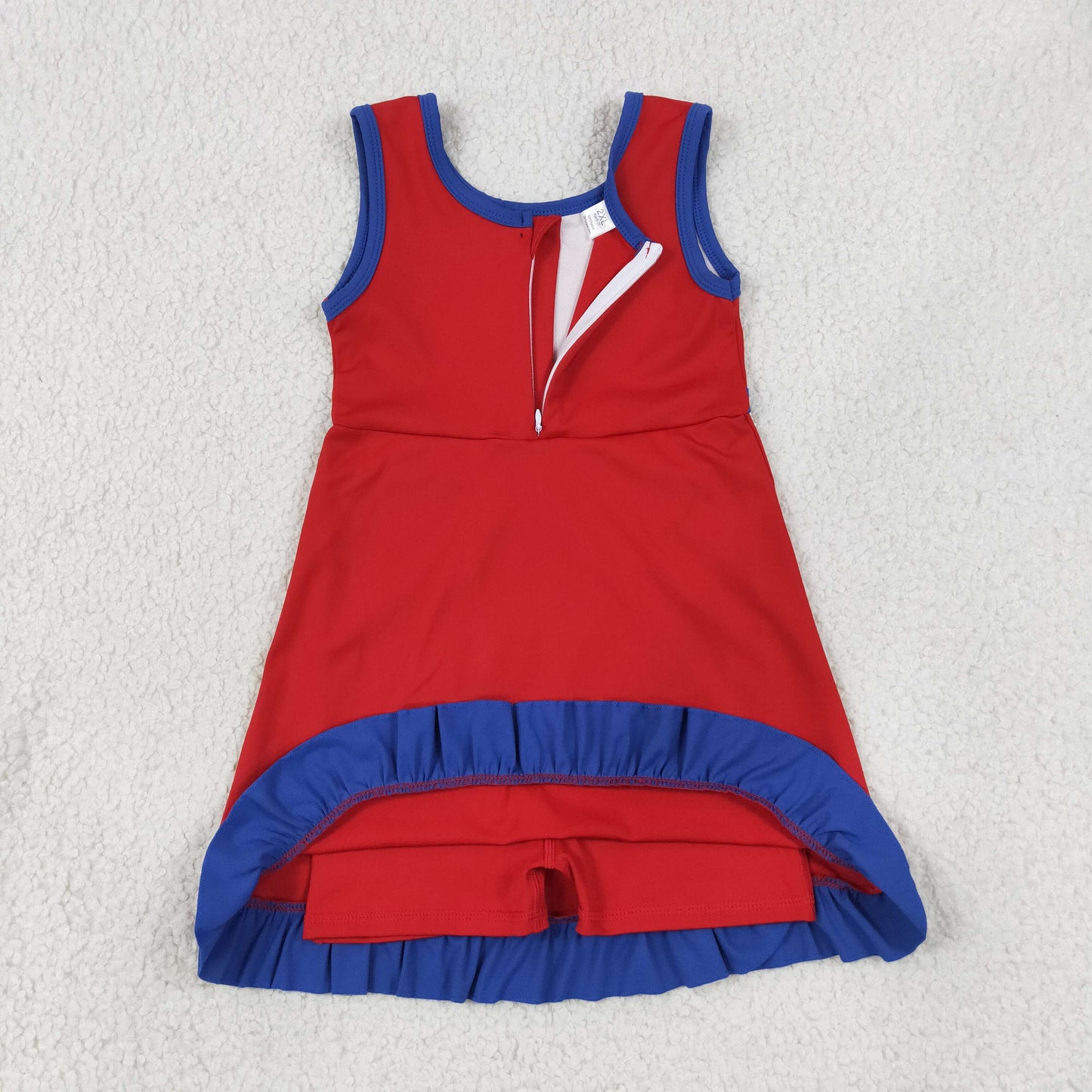 Red navy color girls summer yoga dress