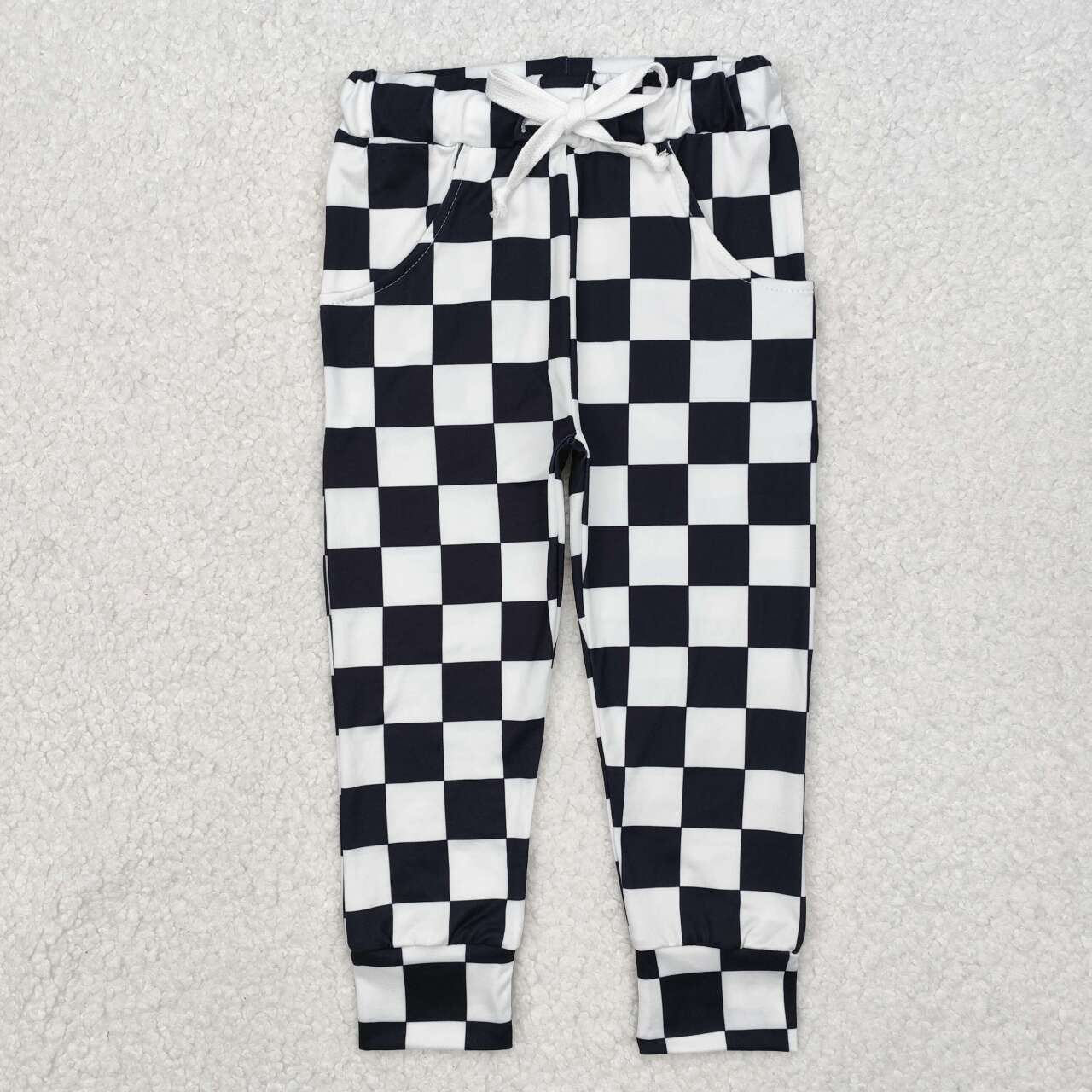 baby boy black checkered leggings pants