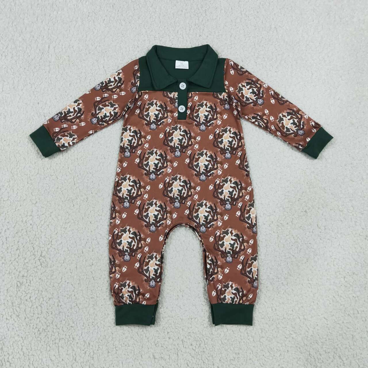 Toddle baby boy camo deer long sleeve romper