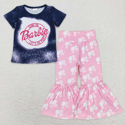 pink doll shirt matching bell bottoms outfit