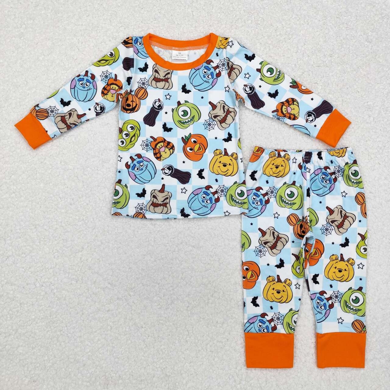 Halloween pumpkin cartoon face pajama set