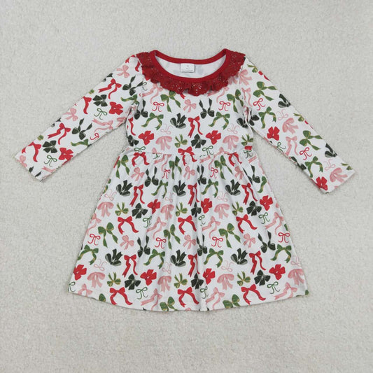 Toddle girls Christmas red green bow dress