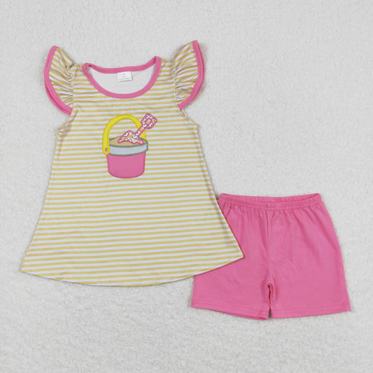 baby girls summer beach embroidery tool outfit