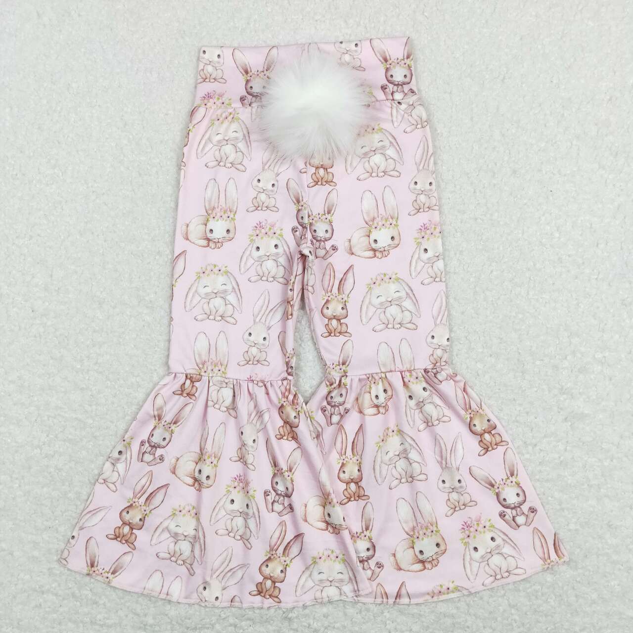 infant toddle girls easter bunny milk silk bell bottoms