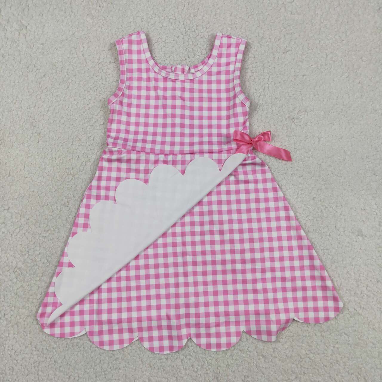 Toddle girls pink plaid design yoga dress