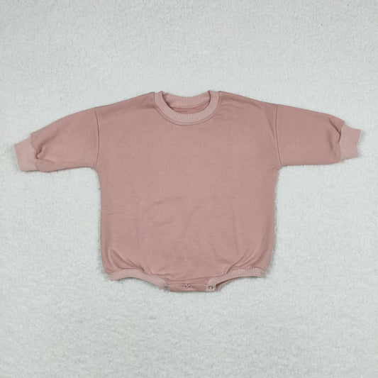 girl pink long sleeve sweater romper  LR0932