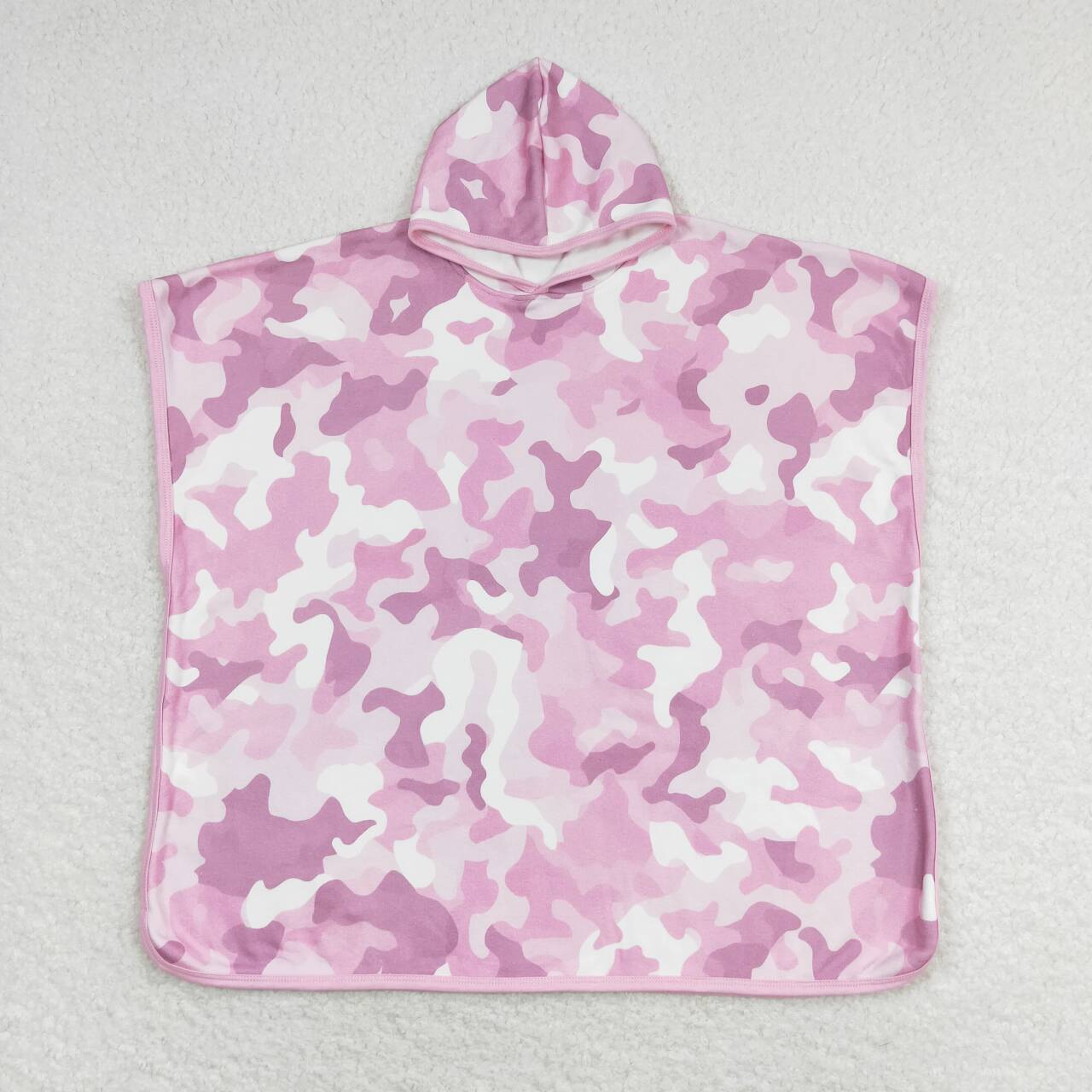 infant baby girls pink cowhide hooded towel