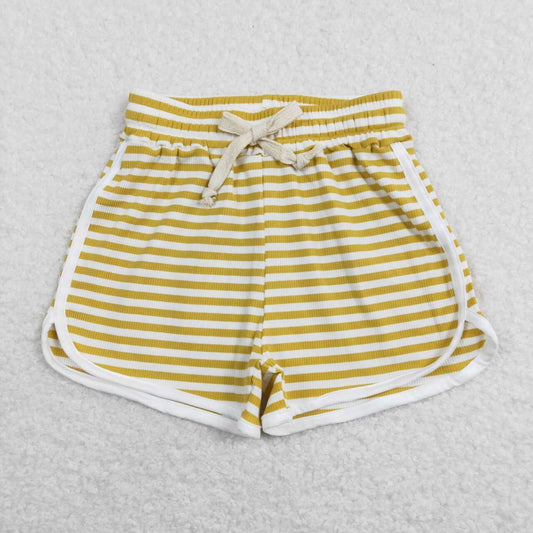 baby girls yellow color stripes summer shorts