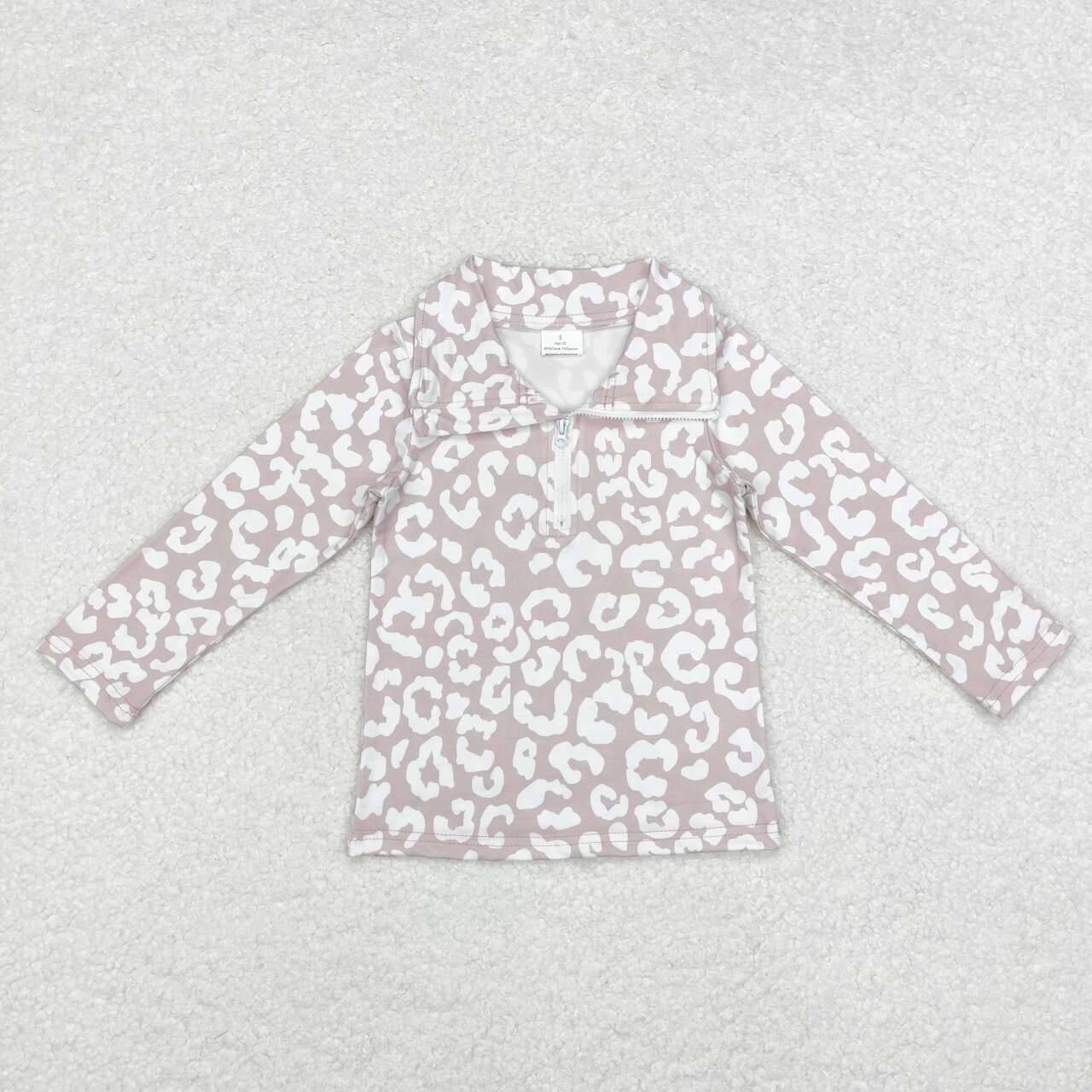 baby girl long sleeve khaki cheetah pullover