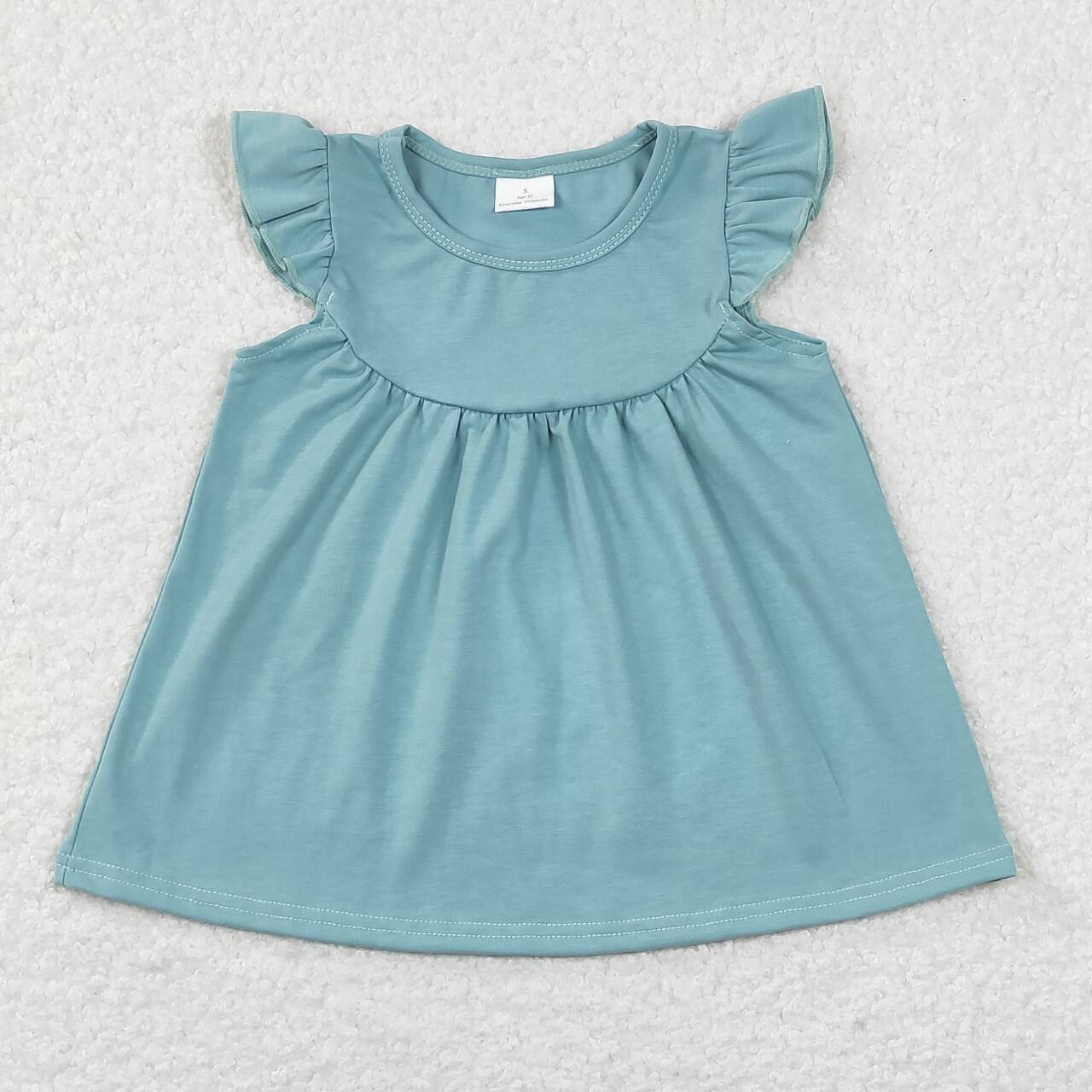 baby girls blue flutter sleeve dress