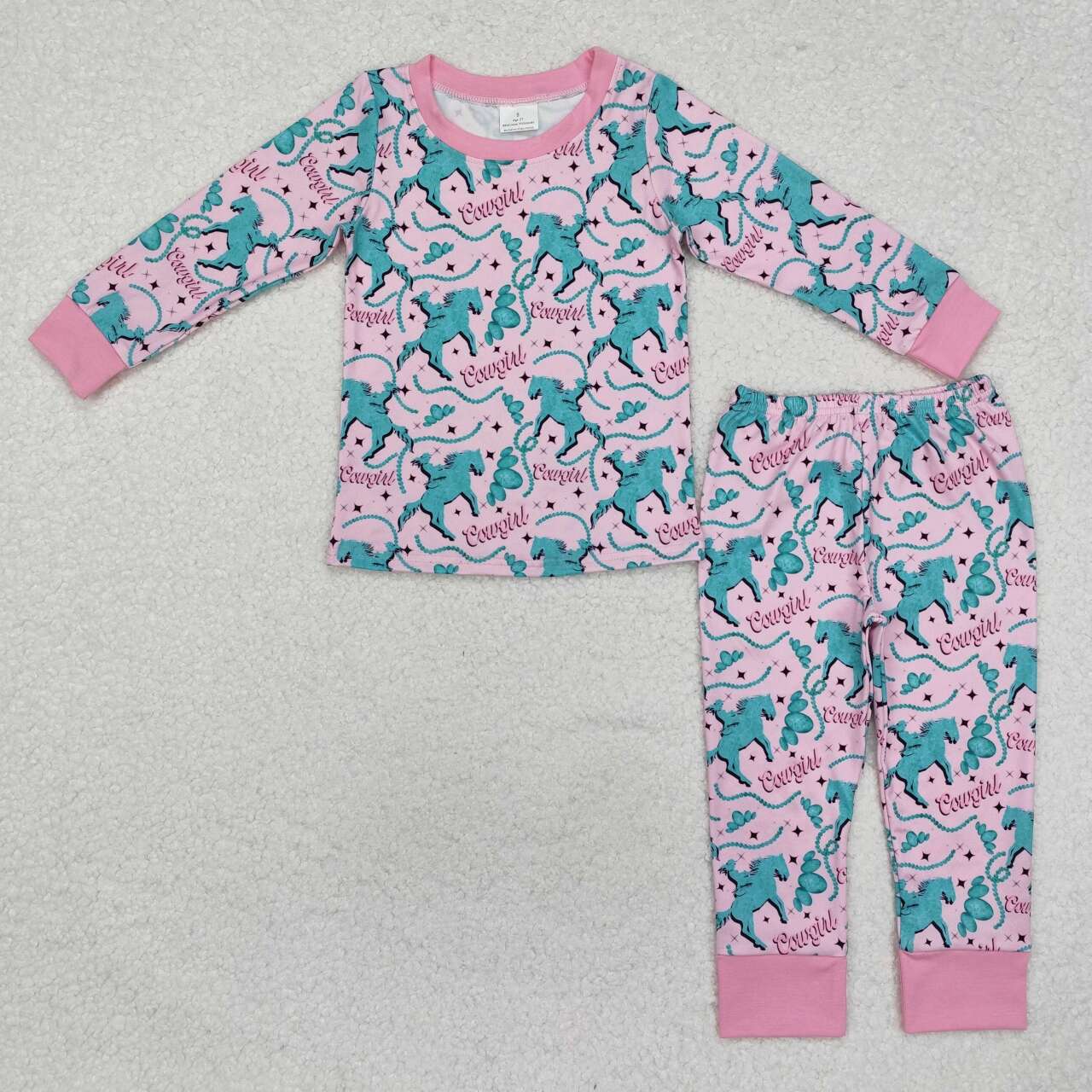 Western cowgirl long sleeve pajama set baby outfit