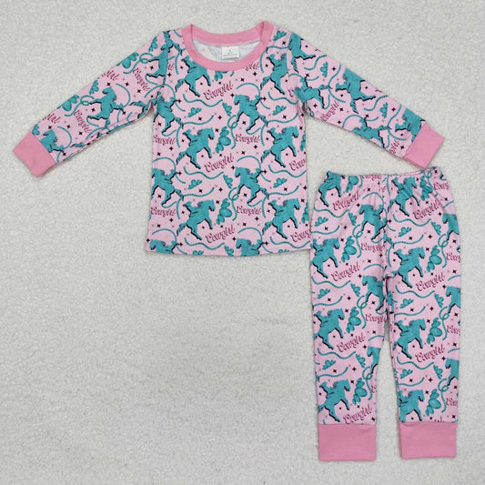 Western cowgirl long sleeve pajama set baby outfit