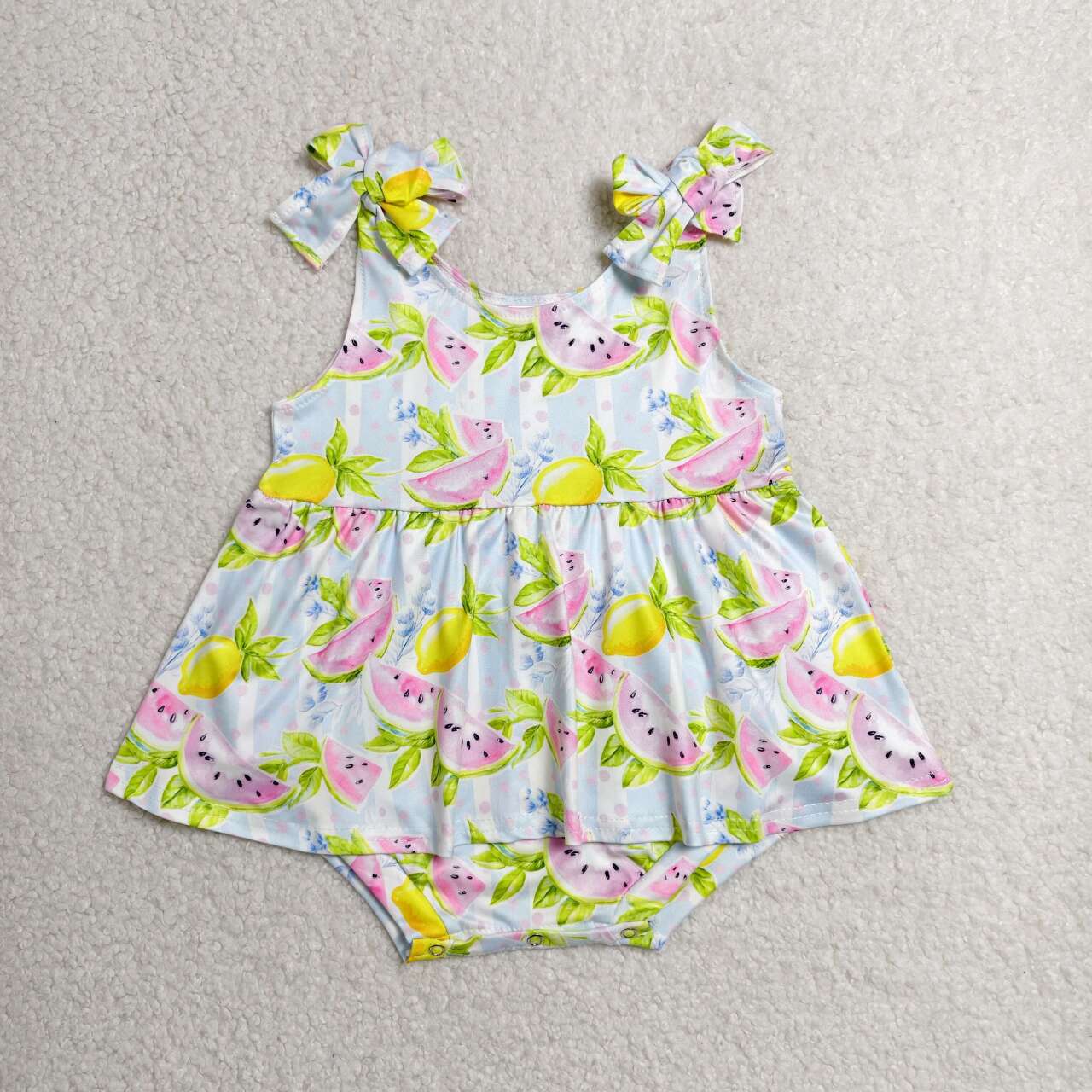 Watermelon print toodle girl summer romper