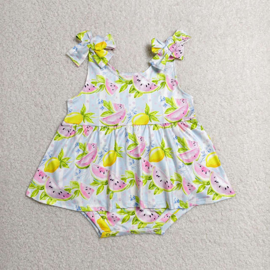 Watermelon print toodle girl summer romper