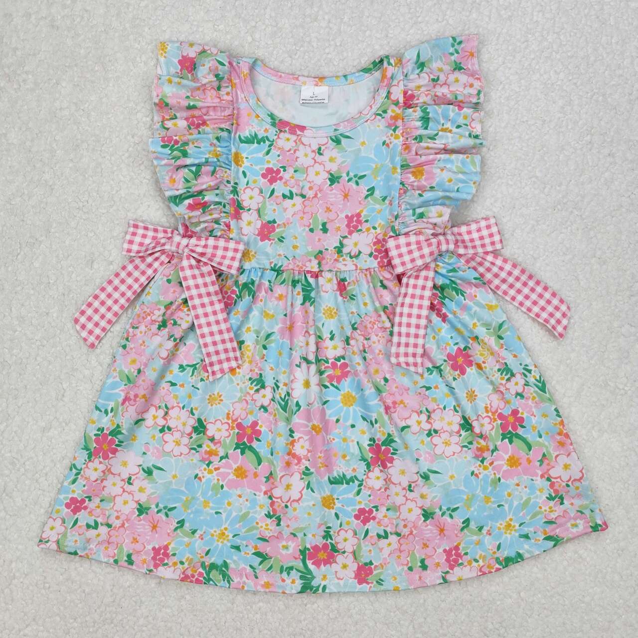 Toddle baby girl pink blue floral summer dress