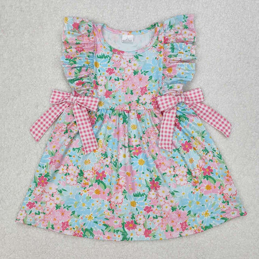 Toddle baby girl pink blue floral summer dress