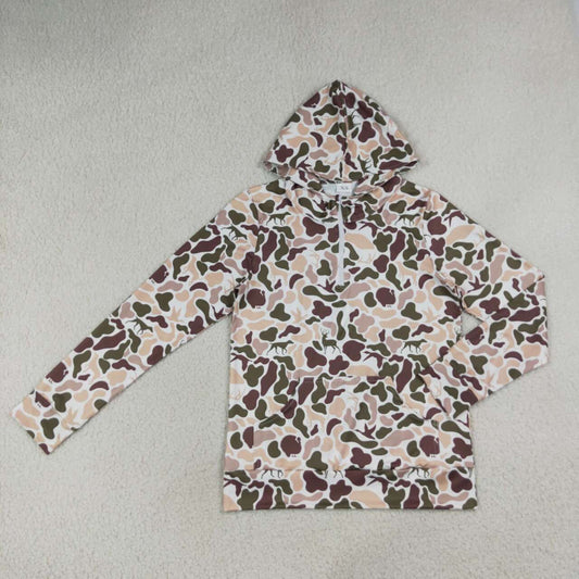 Adult women deer camo long sleeve hoodie top