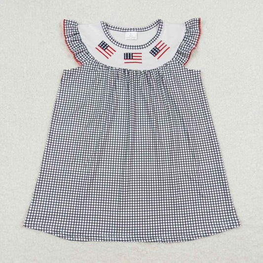 girls American flag smocked dress