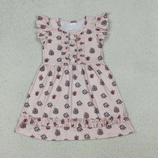 Flowers design toddle girls summer dress