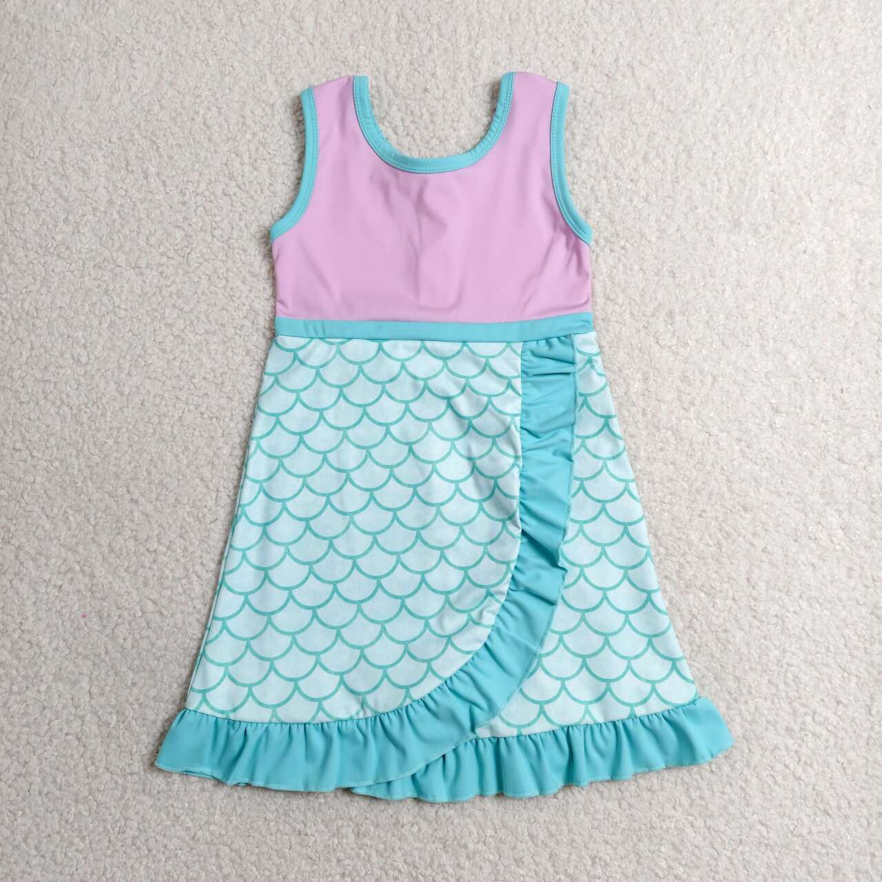 Mermaid color girls summer yoga dress