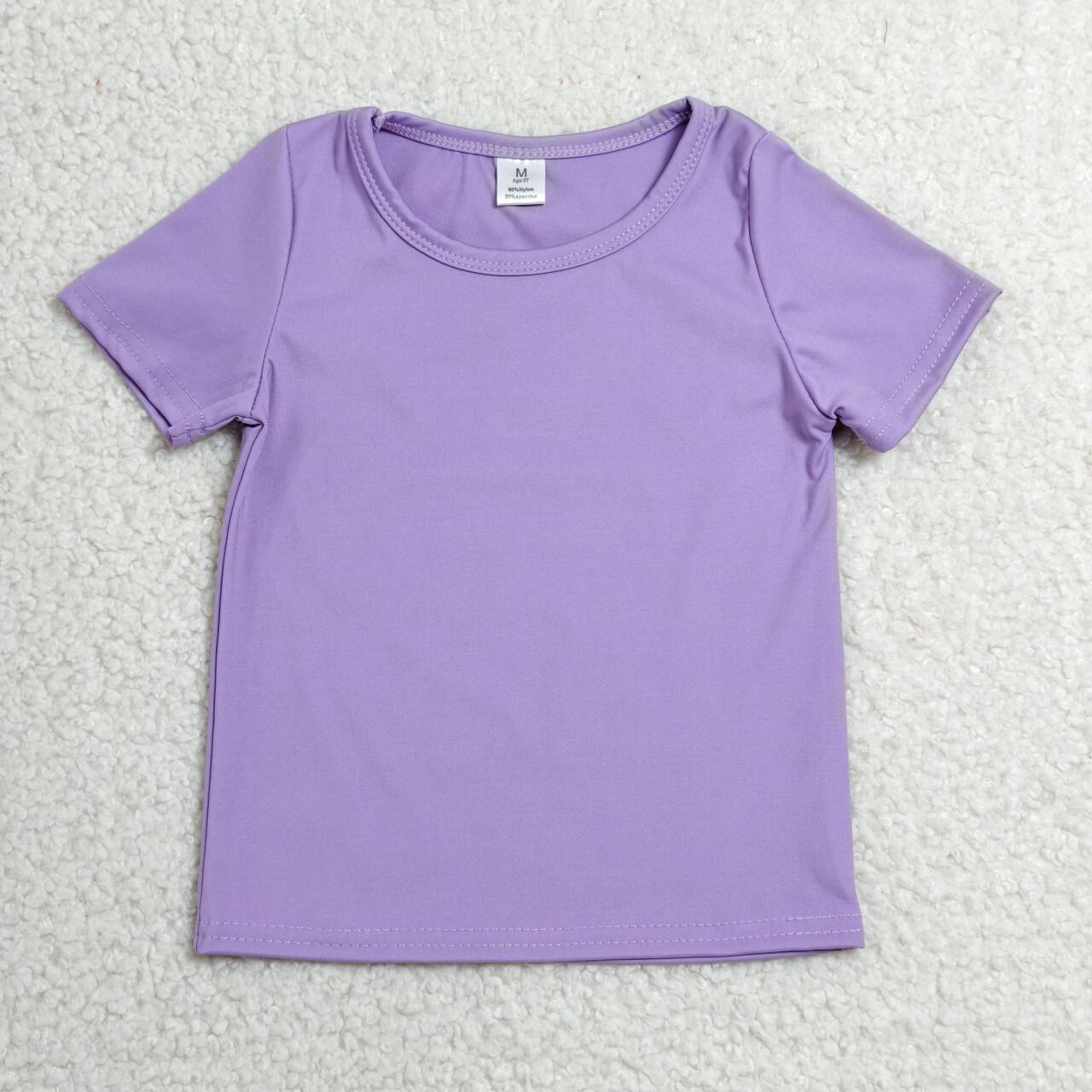 Purple color girls yoga short sleeve top