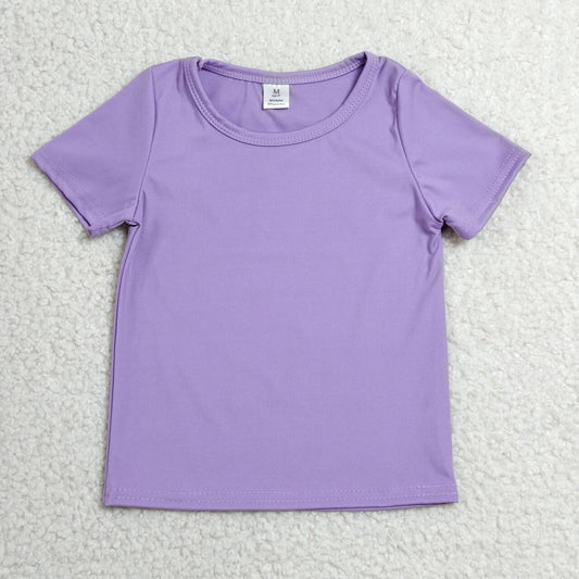 Purple color girls yoga short sleeve top