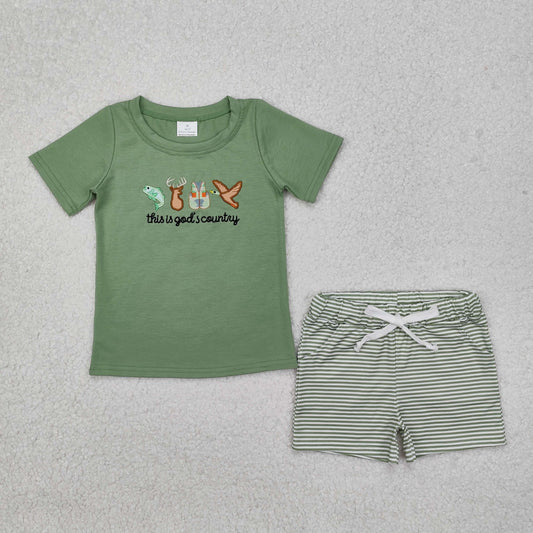 USA SHOP Embroidery this is gods country baby boy hunting outfit