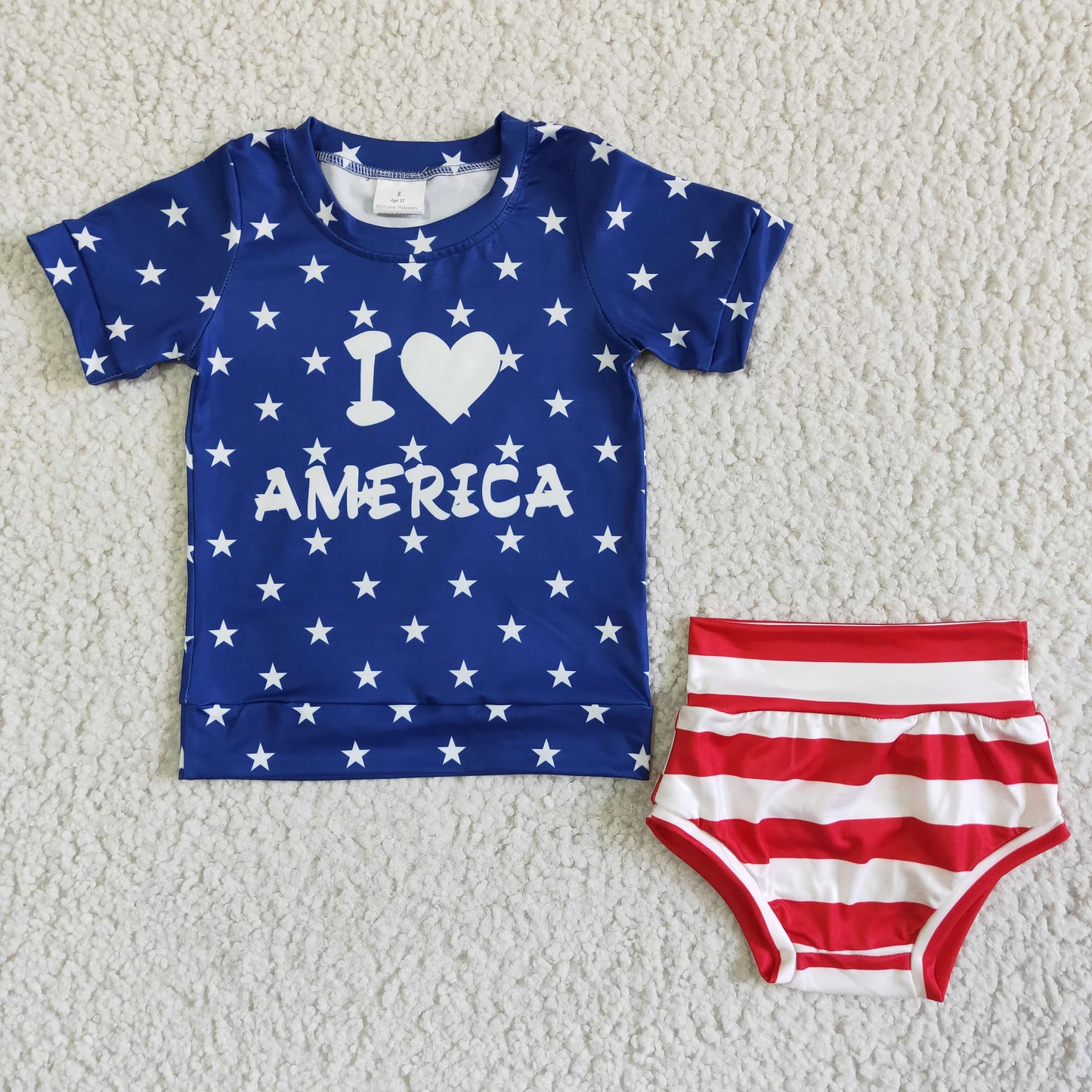 I love america july 4th bummies set with headband