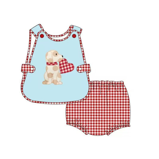 toddle boy valentines heart dog bummies set preorder