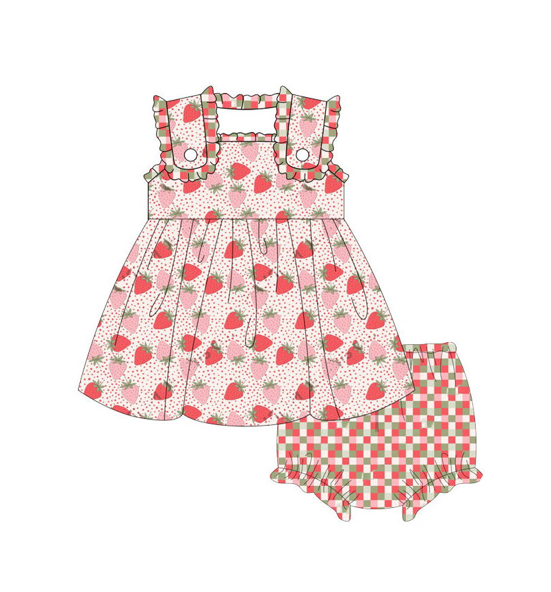 toddle girls strawberry fruit bummies set preorder