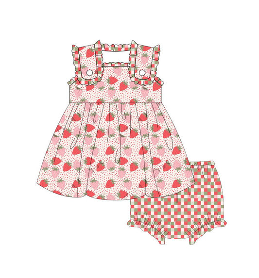 toddle girls strawberry fruit bummies set preorder