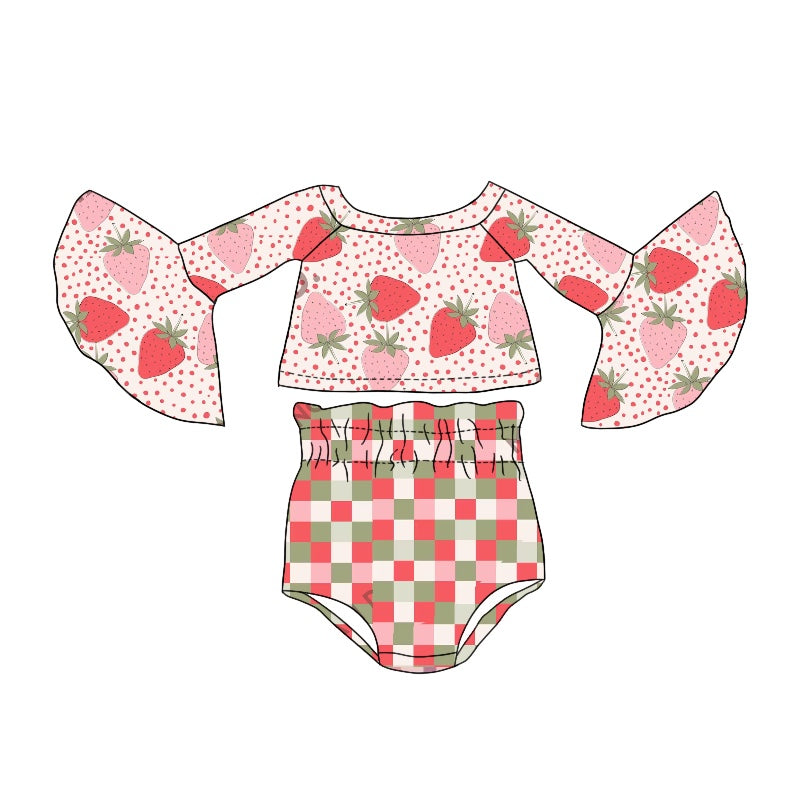 toddle girls strawberry bummies set preorder