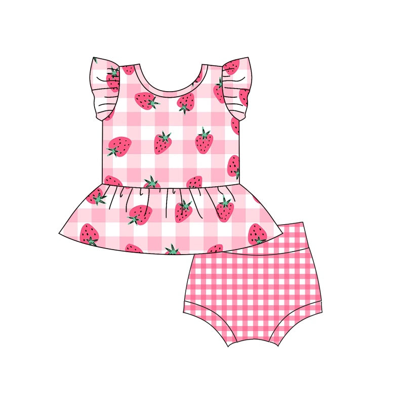 toddle girls strawberry bummies set preorder