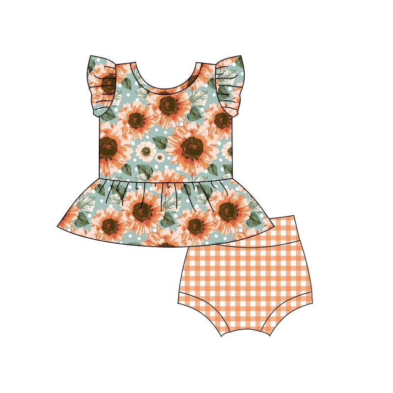 toddle girls sunflower bummie set preorder
