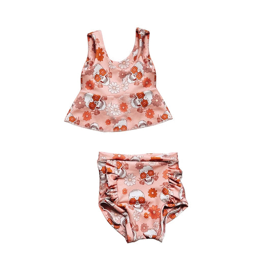 toddle girls floral skull bummies set preorder