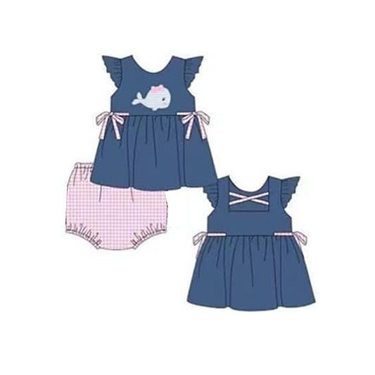 toddle baby girl whale beach wear bummies set preorder