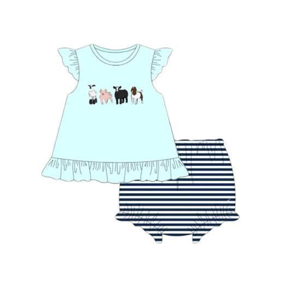 toddle baby girls farm cow bummies set preorder