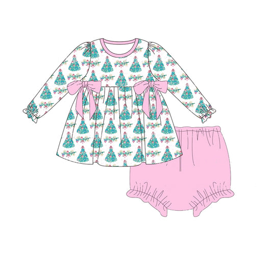 baby girls christmas tree bummies outfit preorder