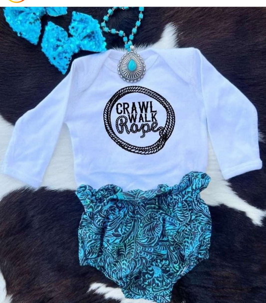 baby girls crawl walk rope bummies outfit preorder