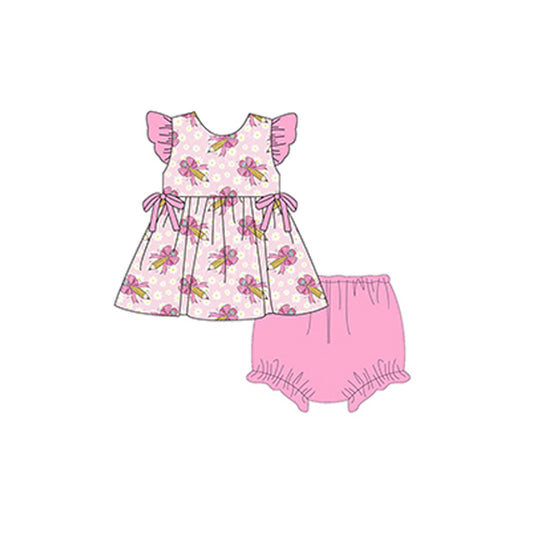 baby girls  back to school pencil bummies outfit preorder