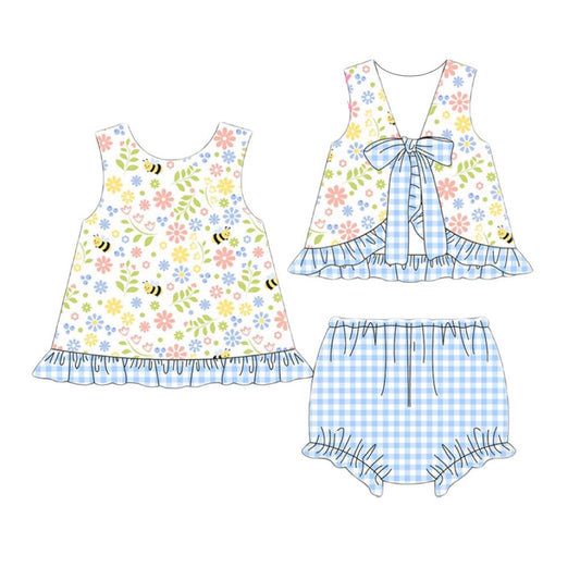 baby girls bee floral summer bummies outfit preorder