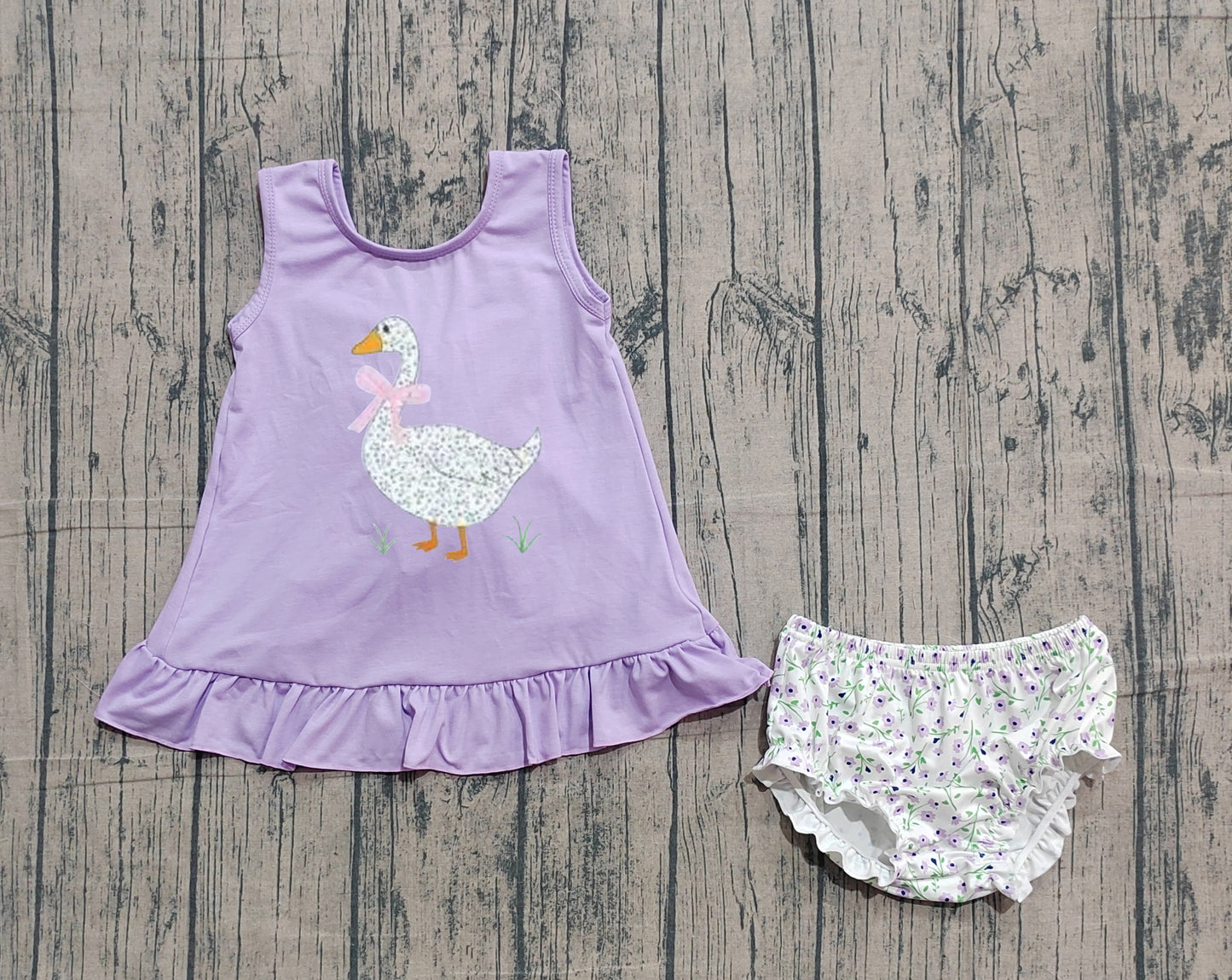 Floral Goose shirt matching shorts girls summer bummies outfit preorder