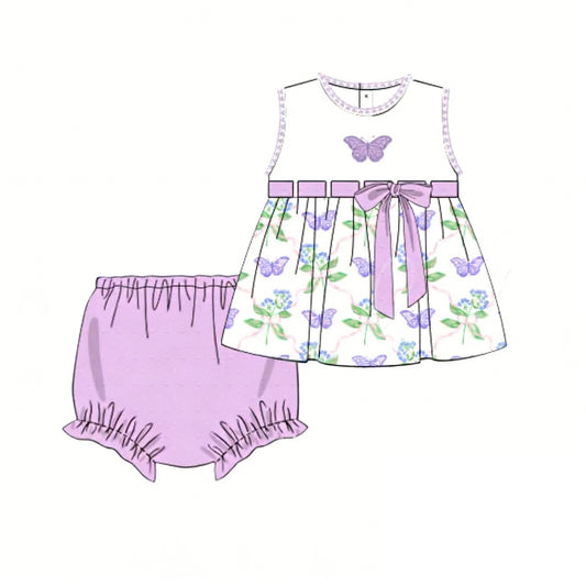 Butterfly shirt matching shorts girls summer bummies outfit preorder