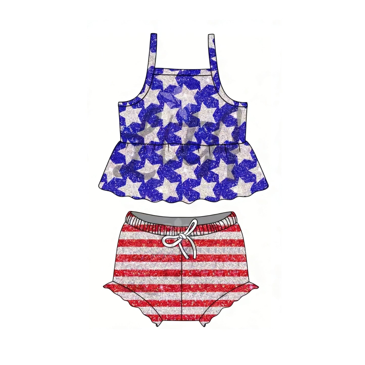 July 4th design girls summer bummies outfit preorder