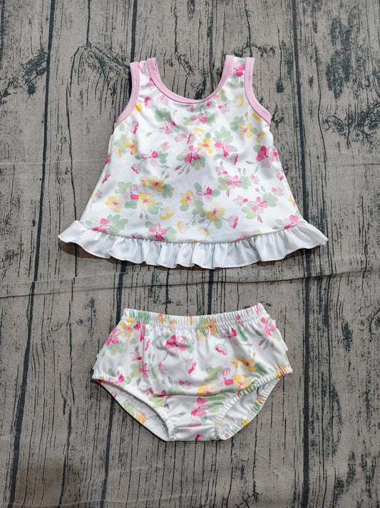 Yellow pink design girls summer bummies outfit preorder